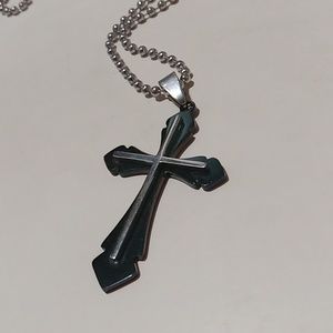 Stainless Steel Cross Necklace (NWOT)